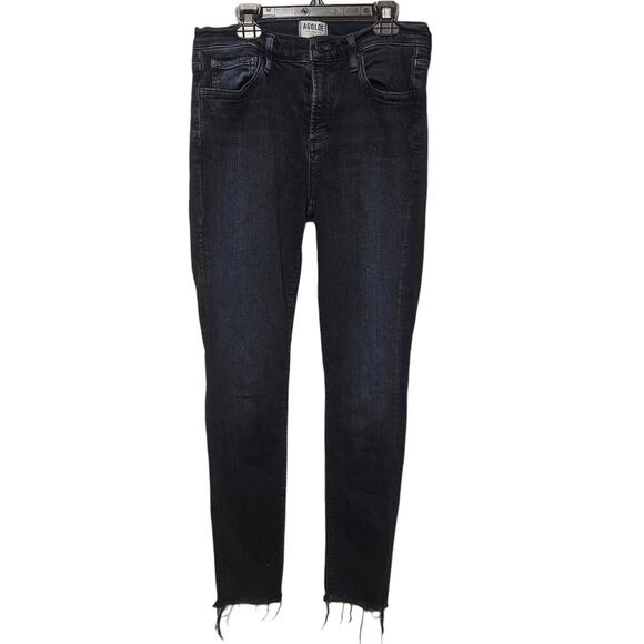Agolde Dark Wash Sophie Skinny Distressed Jeans - Picture 1 of 9